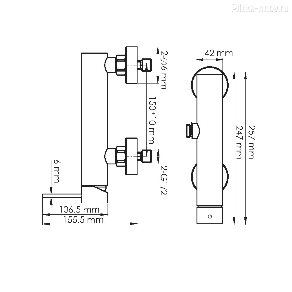 Niers 3002GR Графит Смеситель для душа WasserKRAFT Niers 3002GR Графит Смеситель для душа WasserKRAFT