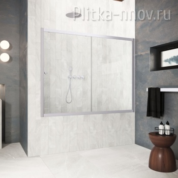 ZV Protec 150 07 01, профиль хром матовый, стекло прозрачное Vegas-Glass