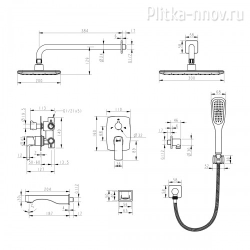 Ursus LM7222BL Lemark для ванны и душа, встраиваемый Ursus LM7222BL Lemark для ванны и душа, встраиваемый