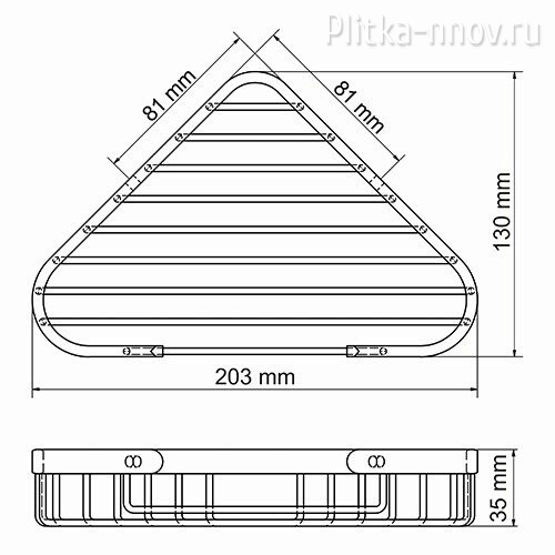 K-733BLACK Полка металлическая K-733BLACK Полка металлическая
