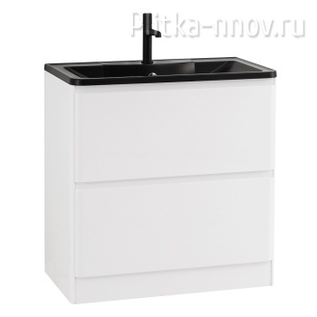 Albano 800-2C-PIA-BL Bianco Lucido / Белый глянец Тумба с черной раковиной BelBagno
