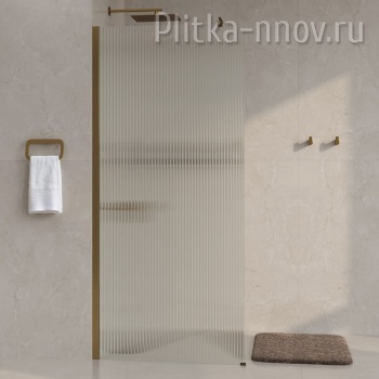 Rur 30W39BG-FL 90 WasserKRAFT Душевая перегородка Матовое золото/Рифленое стекло