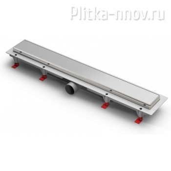 AZ-CH 650 KN D40 Klasik 750 мм, боковой слив, пластиковый, рамка и решетка из нержавеющей стали решеткой под плитку (двухсторонняя решетка)