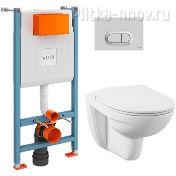 S10 SpinFlush 9842B003-7206 с сиденьем Микролифт и клавишей смыва Хром глянцевый VitrA