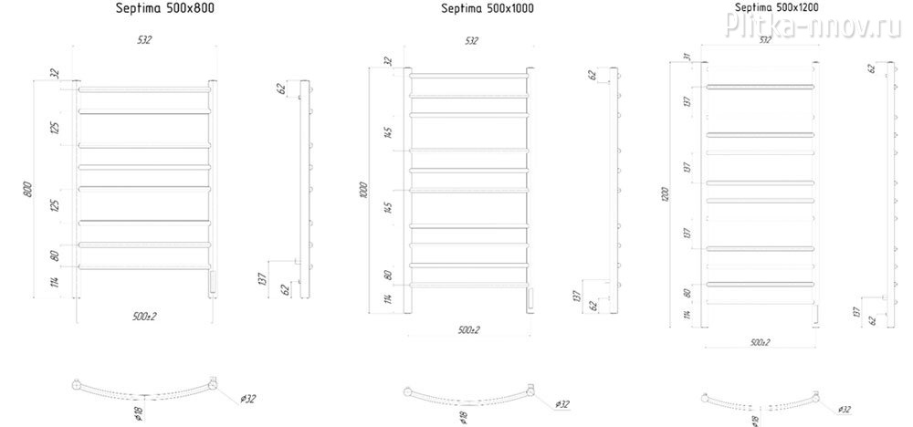 Septima 50x80 ТЭН слева/справа Полотенцесушитель электрический Ravak Septima 50x80 ТЭН слева/справа Полотенцесушитель электрический Ravak