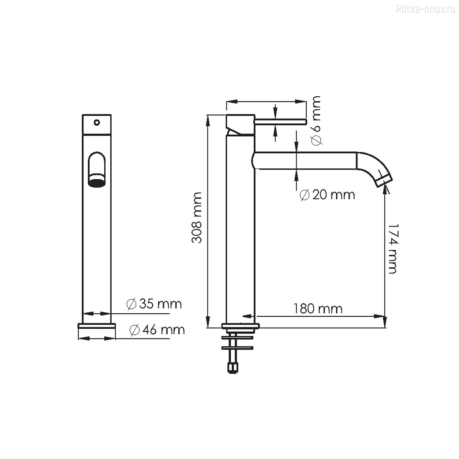Niers 3003HBN Никель Смеситель для раковины WasserKRAFT Niers 3003HBN Никель Смеситель для раковины WasserKRAFT
