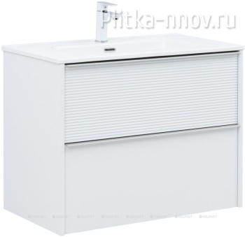 Вита 80 белый матовый Тумба с раковиной Aquanet
