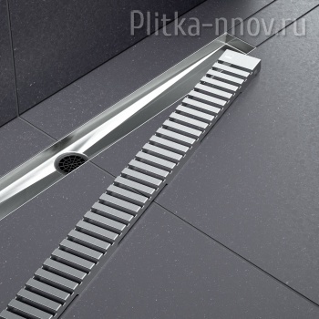 Drain System 800 Сатин/Никель душевой лоток с вставкой «Lines» TIMO