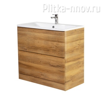 Albano 800-2C-PIA-RR Rovere Rustico  / Текстурированное Тумба с белой раковиной BelBagno