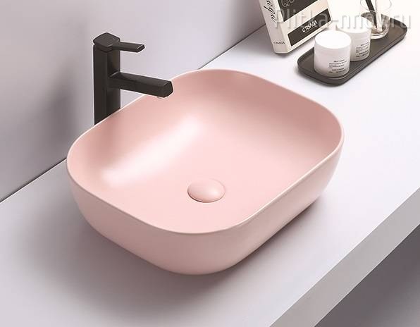 CeramaLux 78104MP-3 50x40 раковина накладная розовая матовая CeramaLux 78104MP-3 50x40 раковина накладная розовая матовая