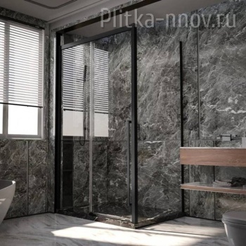 Trento PTC-SP-30B 140x100 Черный матовый Душевой уголок Veconi Premium