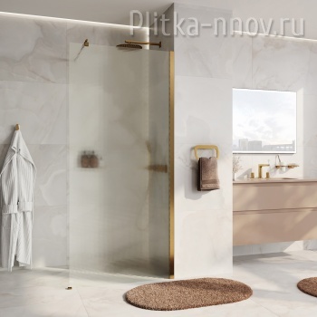 Rur 30W39BG-TXG 90 WasserKRAFT Душевая перегородка Матовое золото/ Текстурное стекло