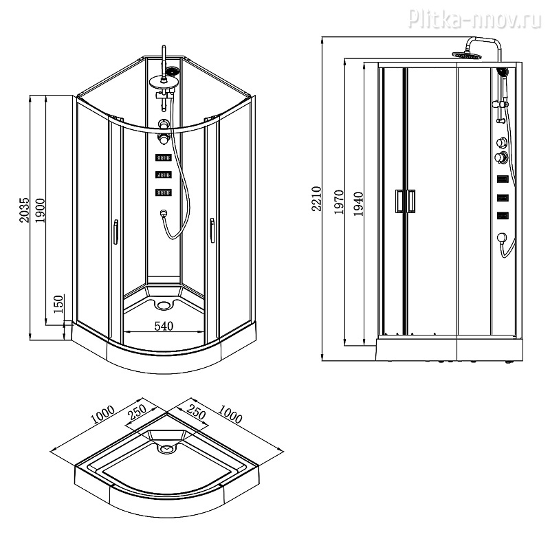 CS-21811 100x100 Душевая кабина Loranto NEO поддон 15см CS-21811 100x100 Душевая кабина Loranto NEO поддон 15см