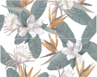 Calacatta Ivori Панно Strelitzia (из 2-х плиток) 40,2x50,5