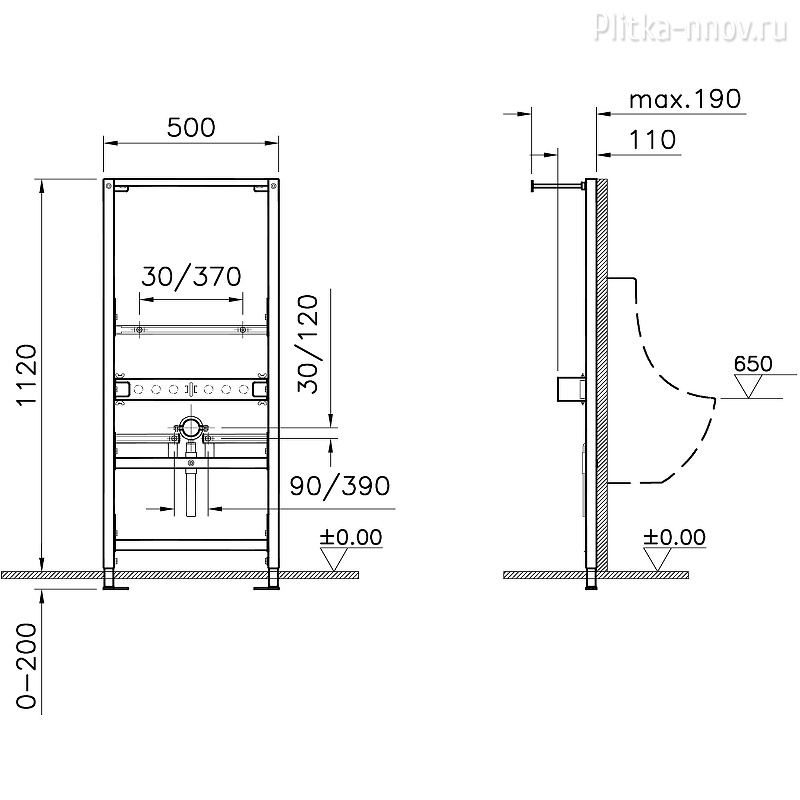 Frame 880-3800 для писсуара Инсталляция Vitra Frame 880-3800 для писсуара Инсталляция Vitra