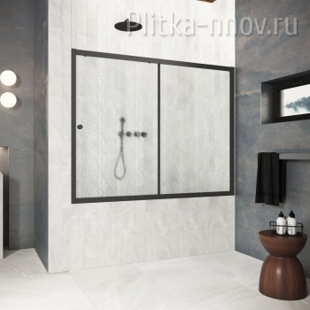 ZV Protec 150 02M 02, профиль черный матовый, стекло шиншилла Vegas-Glass