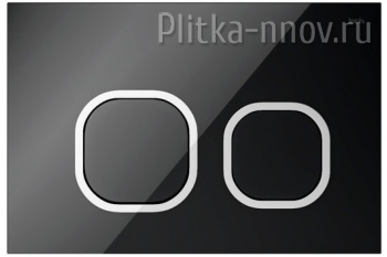Uniglass UNG01BCi77 Черная Хром стекло Клавиша смыва Iddis