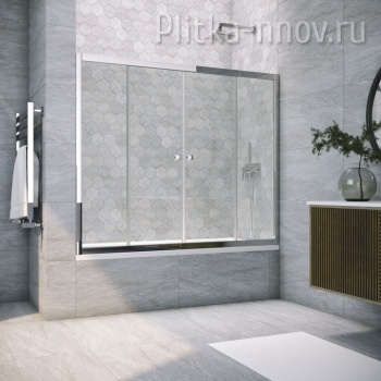 Z2V TUR NOVO 150 08 01, профиль хром глянцевый, стекло прозрачное Vegas-Glass