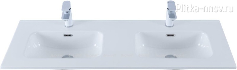 Flat 121х46.5 белая глянцевая Раковина двойная мебельная Aquanet Flat 121х46.5 белая глянцевая Раковина двойная мебельная Aquanet