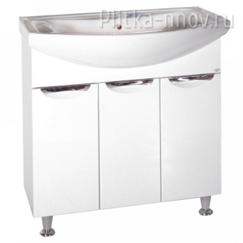Мессина 100/3 Тумба с раковиной белый глянец ASB-Mebel