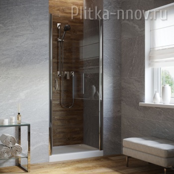 EP LUX 70 08 07 L/R, профиль хром, стекло графит Дверь в душевой проем Vegas-Glass