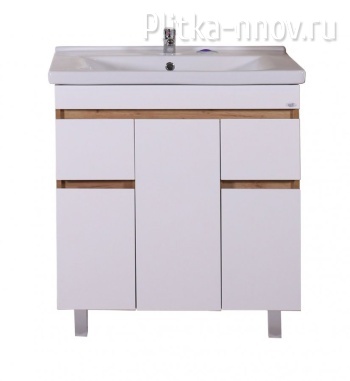 Марко 80-3.2 Тумба с раковиной белый/дуб золотой ASB-Mebel