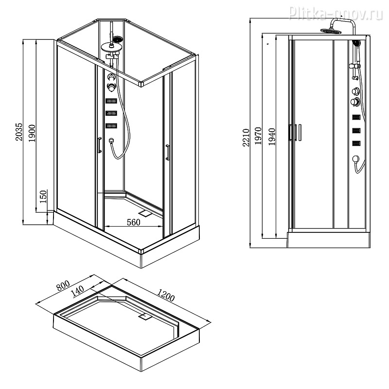 CS-22110 120x80 Душевая кабина Loranto NEO поддон 15см CS-22110 120x80 Душевая кабина Loranto NEO поддон 15см