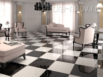 Суперчерный глазурованный полированный 60x60 Керамогранит Realistik