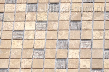 Silk Way Caramelle Mosaic (стекло с шёлковой тканью, натуральный камень, алюминий)  