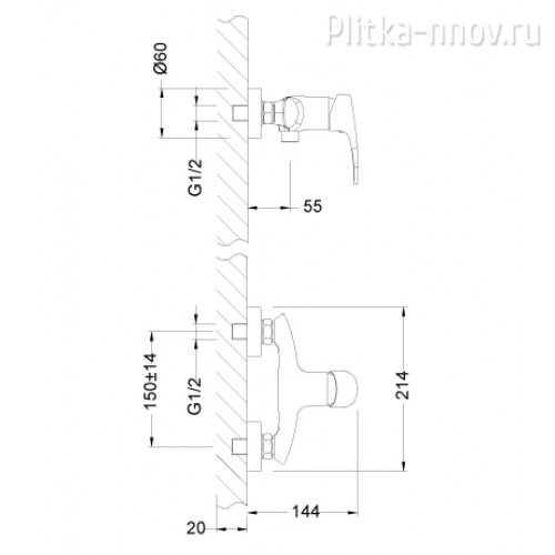 Linara LM0403C Lemark Смеситель для душа Linara LM0403C Lemark Смеситель для душа