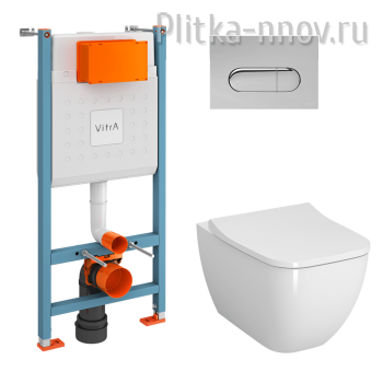 Shift 9855B003-7206 комплект 4 в 1 с сиденьем микролифт безободковый Rim-ex цвет клавиши хром VitrA