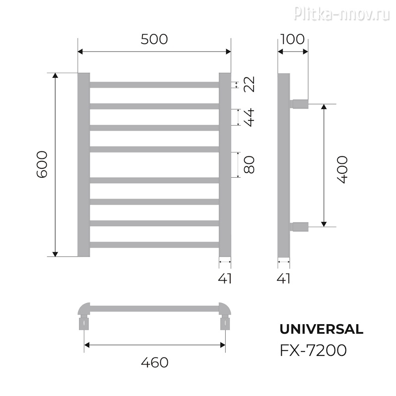 UNIVERSAL 600х500 FX-7200W, белый Полотенцесушитель электрический Fixsen UNIVERSAL 600х500 FX-7200W, белый Полотенцесушитель электрический Fixsen