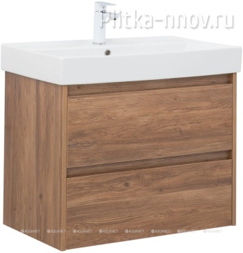 Nova Lite 75 дуб шоколадный (2 ящика) Тумба с раковиной Aquanet Nova Lite 75 дуб шоколадный (2 ящика) Тумба с раковиной Aquanet