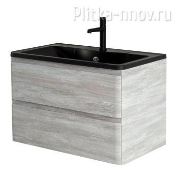 Albano 800-2C-SO-RVB Rovere Vintage Bianco / Текстурированное Тумба с черной раковиной BelBagno