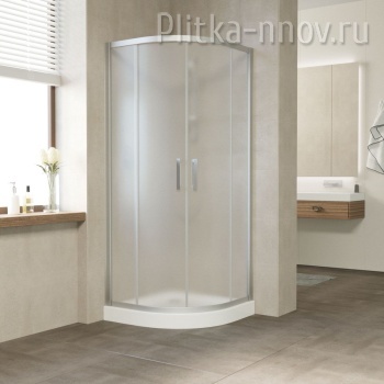 ZS NOVO h2000 100х100 07 10, профиль матовый хром, стекло сатин Душевой уголок