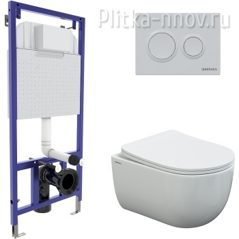 Novum Rimless 043249 с сиденьем Микролифт и клавишей смыва Белый Berges Wasserhaus 