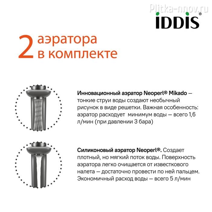 Slide SLIGMBTi01 графитовый Смеситель для раковины Iddis Slide SLIGMBTi01 графитовый Смеситель для раковины Iddis
