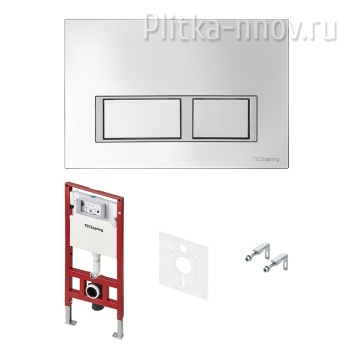 TECEspring S401201 Комплект 4 в 1 инсталляция с панелью смыва TECEspring, хром глянец контур клавиш хром матовый S401201