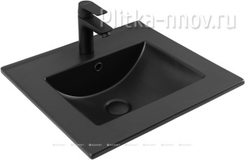 Flat 50х46.5 черная матовая Раковина мебельная Aquanet