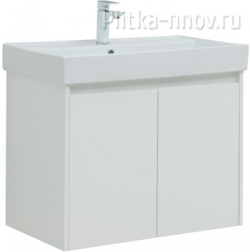 Nova Lite 75 белый глянец (2 дверцы) Тумба с раковиной Aquanet Nova Lite 75 белый глянец (2 дверцы) Тумба с раковиной Aquanet