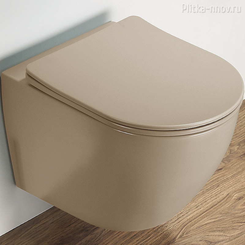 CeramaLux 2197MC подвесной унитаз Капучино матовый с сиденьем Микролифт CeramaLux 2197MC подвесной унитаз Капучино матовый с сиденьем Микролифт