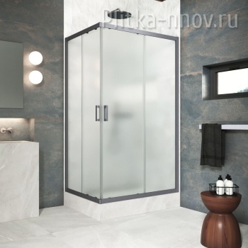 ZA-F Protec 100х85 06 10, профиль GunMetal, стекло сатин Душевой уголок