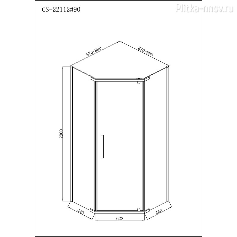 CS-22112 90x90 Душевое ограждение Loranto NEO Easy clean CS-22112 90x90 Душевое ограждение Loranto NEO Easy clean