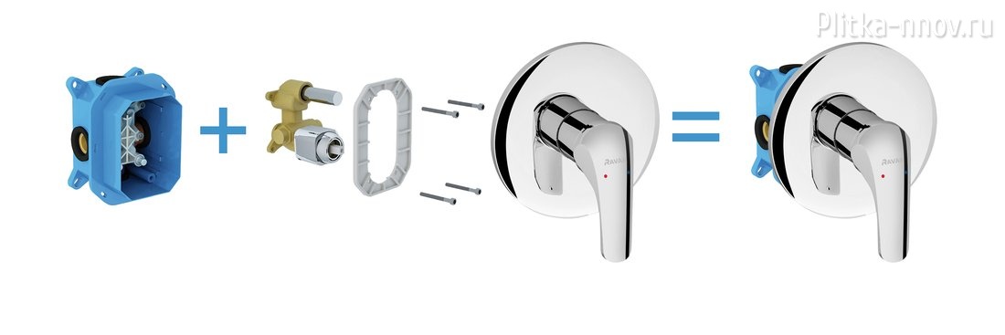 Rosa-RS 066.00 Ravak скрытого монтажа + R-box Rosa-RS 066.00 Ravak скрытого монтажа + R-box