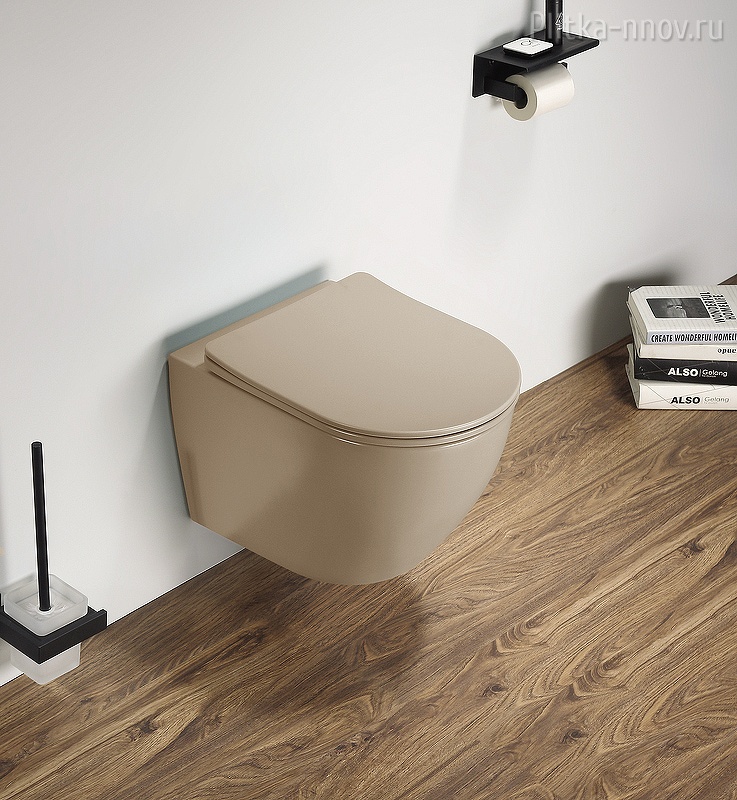 CeramaLux 2197MC подвесной унитаз Капучино матовый с сиденьем Микролифт CeramaLux 2197MC подвесной унитаз Капучино матовый с сиденьем Микролифт