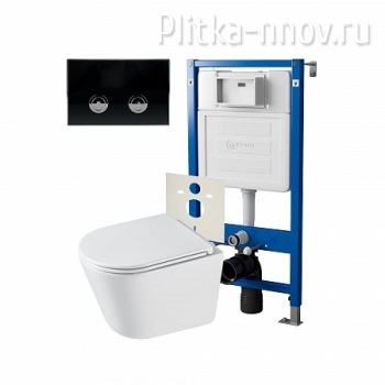 Венера PN48326BC Сет: Инсталляция пневм Point Элемент П PN45121 + Клавиша черн/хром PN44071BC + Унитаз Венера PN41071