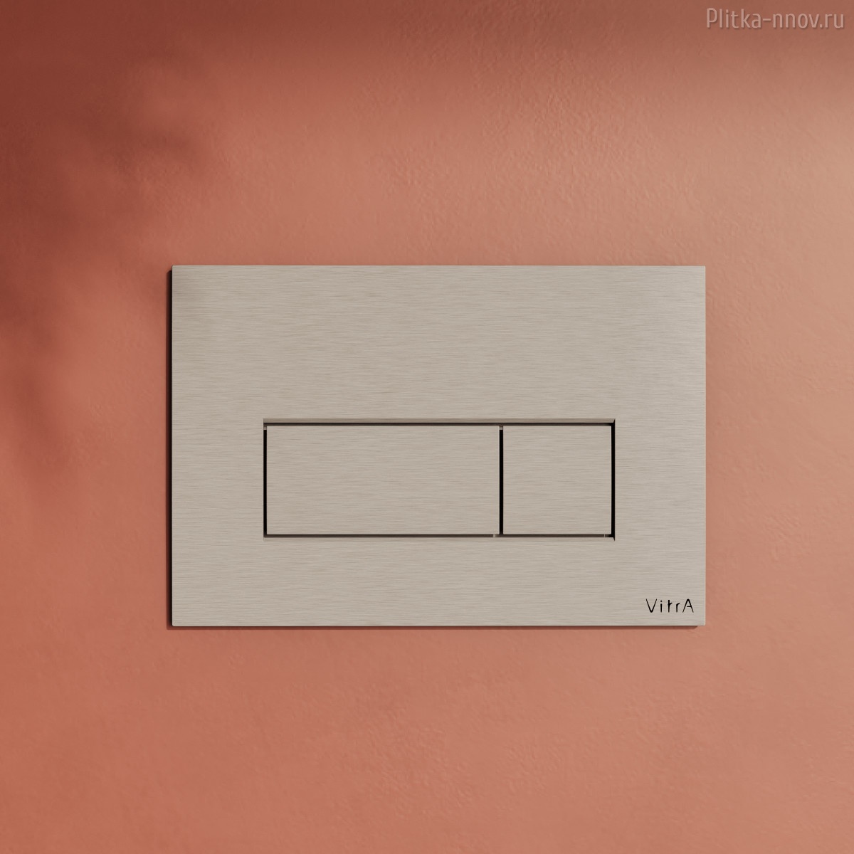 Root Square 740-2395 брашированный никель Vitra кнопка смыва Root Square 740-2395 брашированный никель Vitra кнопка смыва