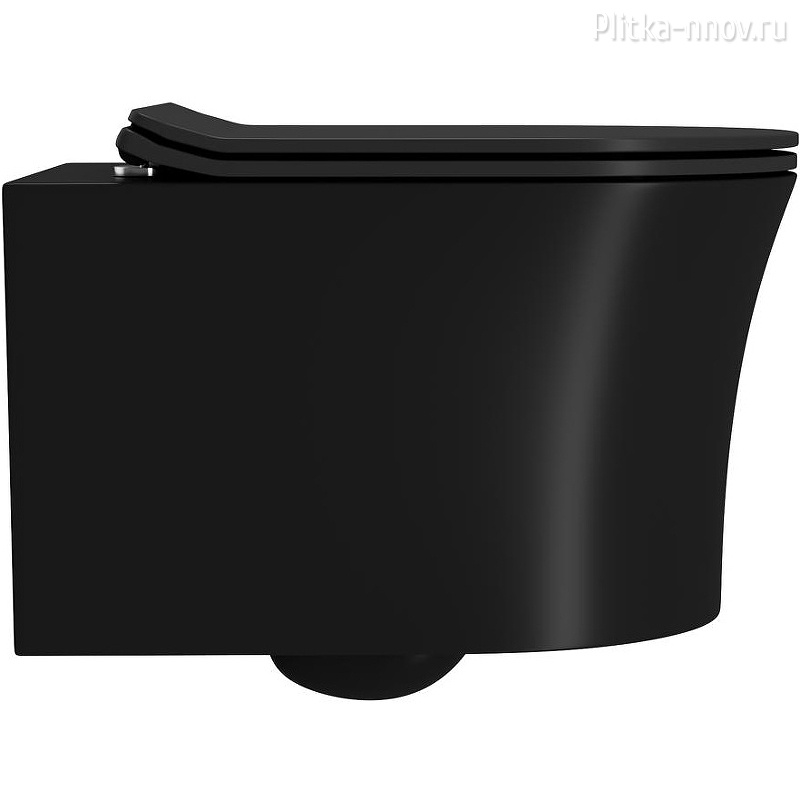 Вега PN41711BM безободковый, черн.матовый сиденье микролифт Унитаз подвесной Point Вега PN41711BM безободковый, черн.матовый сиденье микролифт Унитаз подвесной Point