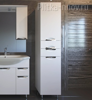 Мессина 40 Пенал правый белый глянец ASB-Mebel