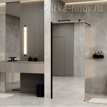 Rur 30W39MB-MR 90 WasserKRAFT Душевая перегородка Черный/ Зеркальное стекло